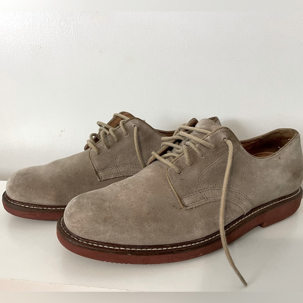 Good condition Dexter Men's Tan Suede Leather Classics Oxford Khaki Shoes 10.5